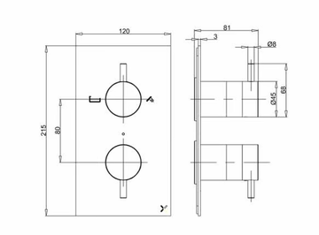 MPRO - 2 hole thermostatic shower mixer by bathroom brands - view 3